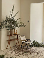 Stylish Rubber Wood Side Table with Synthetic Leather Accents – Perfect for Any Space! hrn-5258