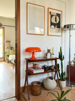 Stylish Rubber Wood Side Table with Synthetic Leather Accents – Perfect for Any Space! hrn-5258