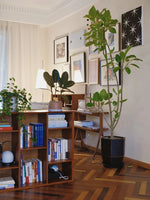 Stylish Rubber Wood Side Table with Synthetic Leather Accents – Perfect for Any Space! hrn-5258