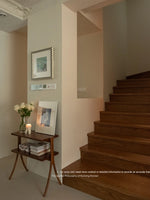 Stylish Rubber Wood Side Table with Synthetic Leather Accents – Perfect for Any Space! hrn-5258