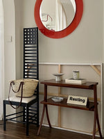 Stylish Rubber Wood Side Table with Synthetic Leather Accents – Perfect for Any Space! hrn-5258