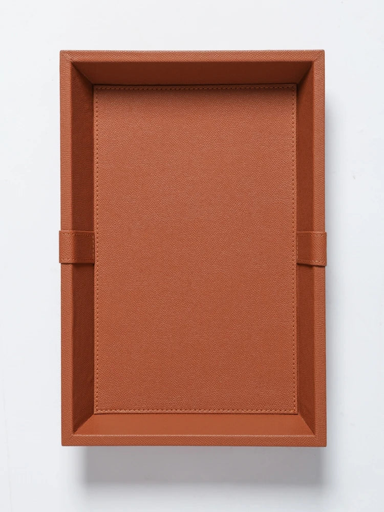 Stylish Ash Wood Console Table with Multi-layer Board and Synthetic Leather Accents hrn-5260