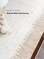 Stylish Ash Wood Console Table with Multi-layer Board and Synthetic Leather Accents hrn-5260