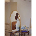 Elegant Beech Wood Mirror with Glass Finish - Stylish Home Décor Accent for Any Room hrn-5261