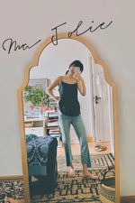 Elegant Beech Wood Mirror with Glass Finish - Stylish Home Décor Accent for Any Room hrn-5261