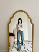 Elegant Beech Wood Mirror with Glass Finish - Stylish Home Décor Accent for Any Room hrn-5261