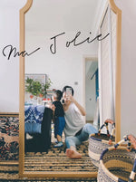 Elegant Beech Wood Mirror with Glass Finish - Stylish Home Décor Accent for Any Room hrn-5261