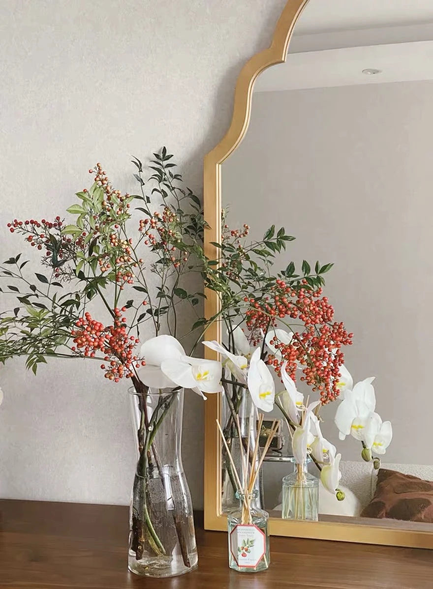 Elegant Beech Wood Mirror with Glass Finish - Stylish Home Décor Accent for Any Room hrn-5261