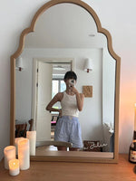 Elegant Beech Wood Mirror with Glass Finish - Stylish Home Décor Accent for Any Room hrn-5261