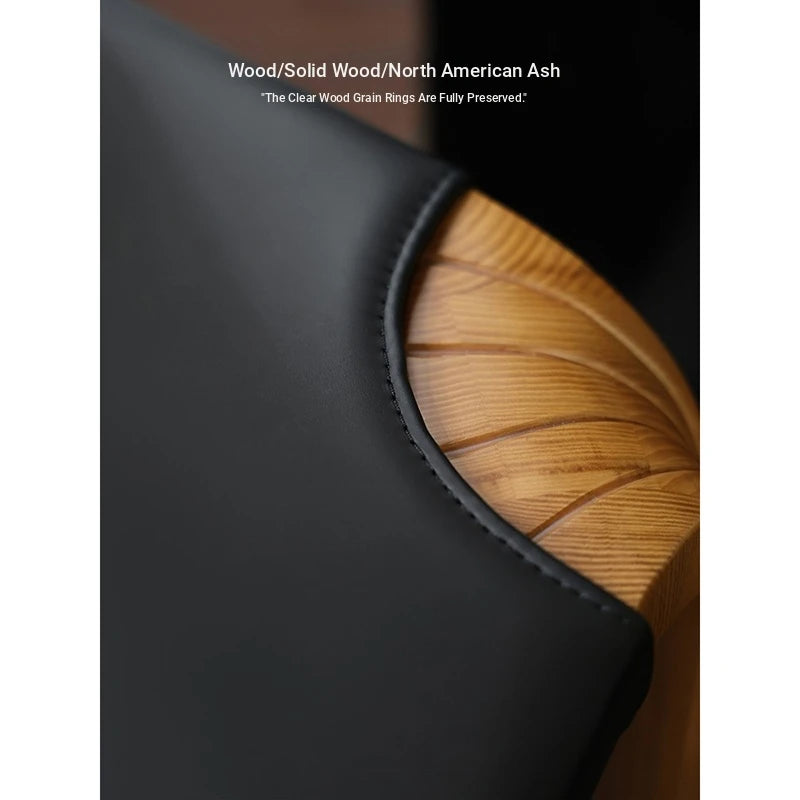 Stylish Cowhide and Ash Wood Stool - Modern Hexagonal Design for Any Space hrn-5262