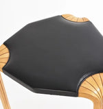 Stylish Cowhide and Ash Wood Stool - Modern Hexagonal Design for Any Space hrn-5262