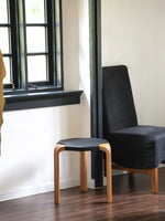 Stylish Cowhide and Ash Wood Stool - Modern Hexagonal Design for Any Space hrn-5262