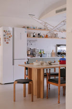 Stylish Cowhide and Ash Wood Stool - Modern Hexagonal Design for Any Space hrn-5262