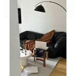 Stylish Cowhide and Ash Wood Stool - Modern Hexagonal Design for Any Space hrn-5262