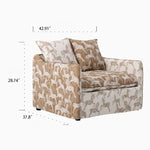 Luxurious Pine Chair with Down and Cotton-Ramie Upholstery – Perfect for Cozy Living Spaces hrn-5264
