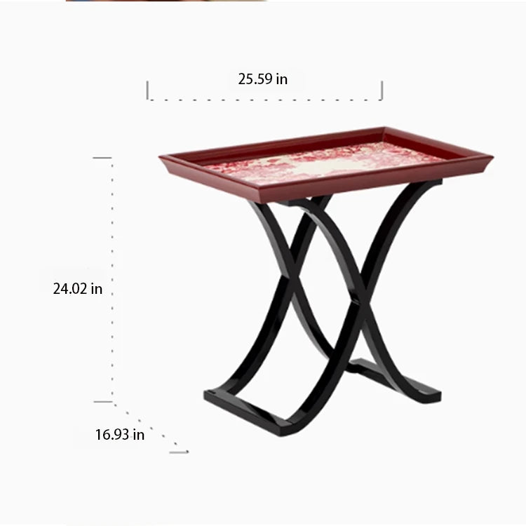 Elegant Birch Side Table with Floral Design – Modern Accent for Living Room or Bedroom hrn-5266