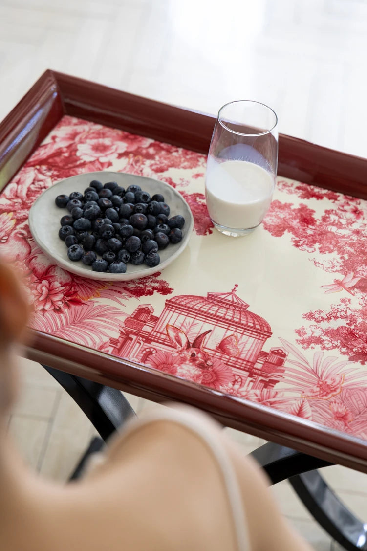 Elegant Birch Side Table with Floral Design – Modern Accent for Living Room or Bedroom hrn-5266