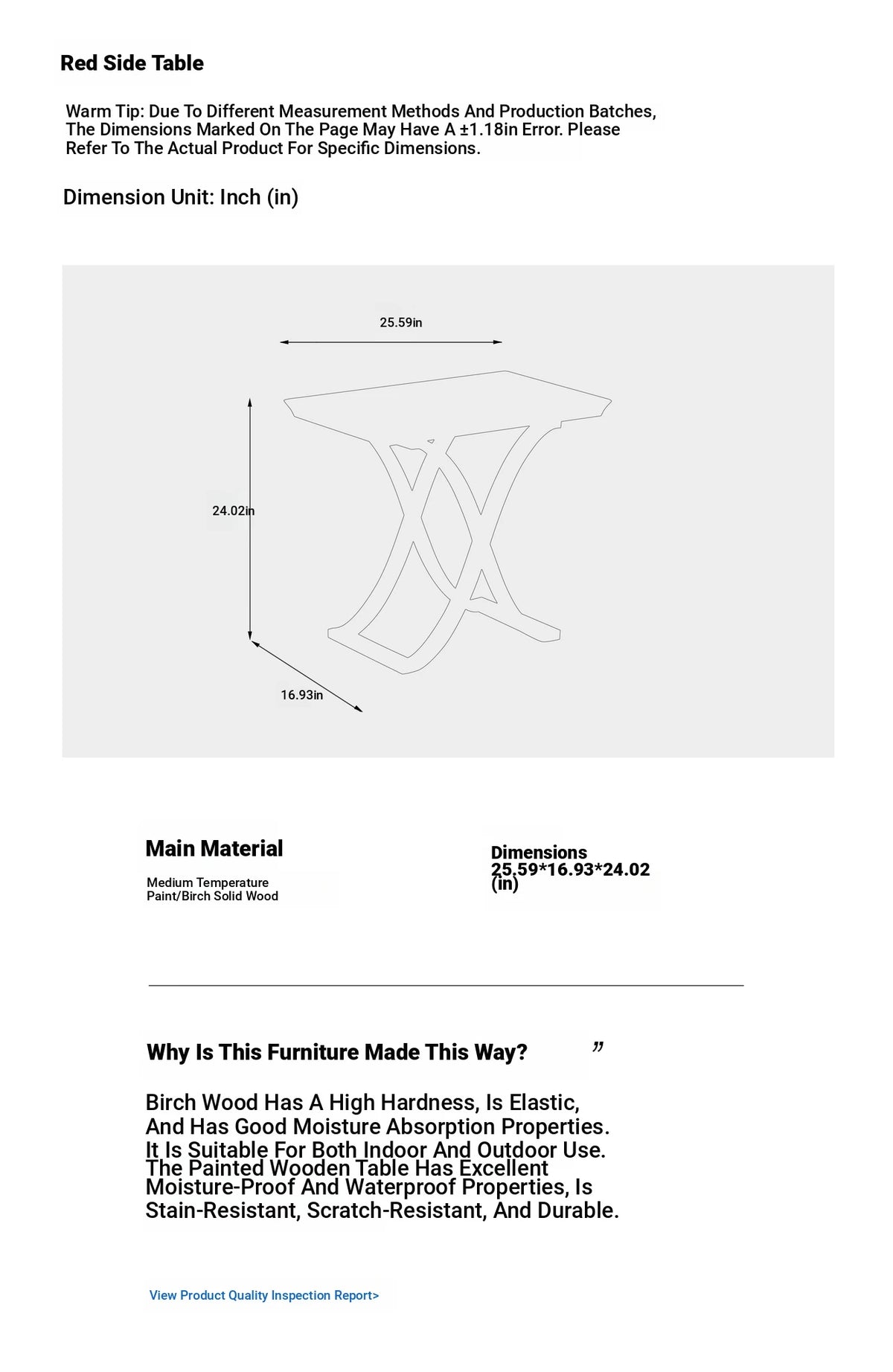 Elegant Birch Side Table with Floral Design – Modern Accent for Living Room or Bedroom hrn-5266