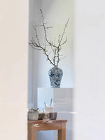 Elegant Birch Side Table with Floral Design – Modern Accent for Living Room or Bedroom hrn-5266