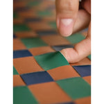 Stylish PU Leather Side Table with Stainless Steel Accents and Black Walnut Wood Base – Modern Decorative Accent for Living Room and Bedroom hrn-5267