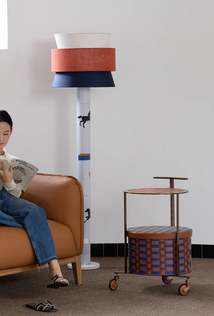 Stylish PU Leather Side Table with Stainless Steel Accents and Black Walnut Wood Base – Modern Decorative Accent for Living Room and Bedroom hrn-5267