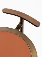 Stylish PU Leather Side Table with Stainless Steel Accents and Black Walnut Wood Base – Modern Decorative Accent for Living Room and Bedroom hrn-5267