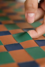 Stylish PU Leather Side Table with Stainless Steel Accents and Black Walnut Wood Base – Modern Decorative Accent for Living Room and Bedroom hrn-5267