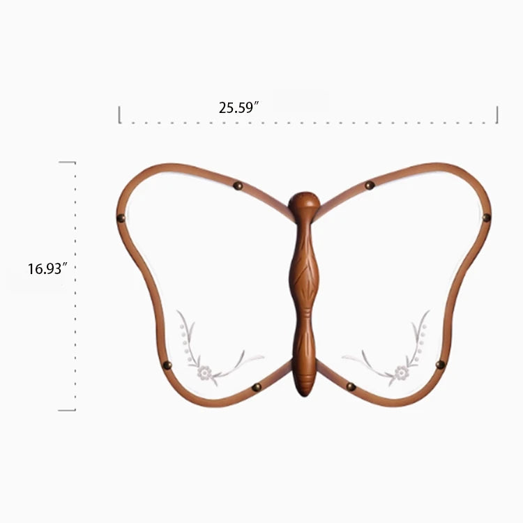 Unique Butterfly-Shaped Mirror with Solid Wood Frame - Hand-Cut Glass Design for Elegant Home Décor hrn-5268