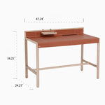 Stylish Ash Wood Computer Desk with Synthetic Leather Top - Modern Home Office Furniture hrn-5269