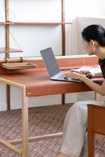 Stylish Ash Wood Computer Desk with Synthetic Leather Top - Modern Home Office Furniture hrn-5269