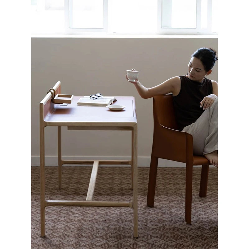 Stylish Ash Wood Chair with Synthetic Leather Upholstery – Modern Comfort for Your Home or Office hrn-5270