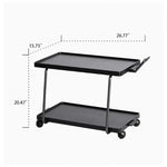 Elegant Metal and Oak Serving Cart with Copper Accents - Perfect for Entertaining hrn-5272