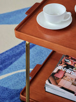 Elegant Metal and Oak Serving Cart with Copper Accents - Perfect for Entertaining hrn-5272