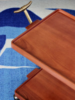 Elegant Metal and Oak Serving Cart with Copper Accents - Perfect for Entertaining hrn-5272