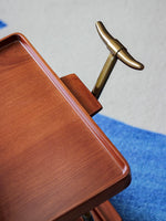 Elegant Metal and Oak Serving Cart with Copper Accents - Perfect for Entertaining hrn-5272