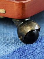 Elegant Metal and Oak Serving Cart with Copper Accents - Perfect for Entertaining hrn-5272