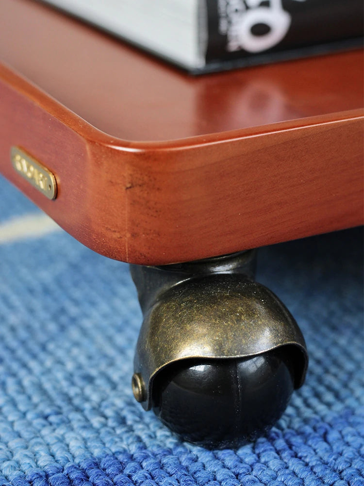 Elegant Metal and Oak Serving Cart with Copper Accents - Perfect for Entertaining hrn-5272