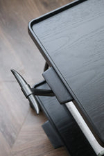 Elegant Metal and Oak Serving Cart with Copper Accents - Perfect for Entertaining hrn-5272