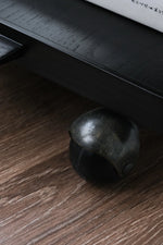 Elegant Metal and Oak Serving Cart with Copper Accents - Perfect for Entertaining hrn-5272