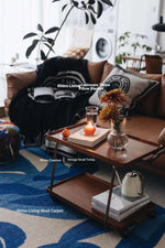 Elegant Metal and Oak Serving Cart with Copper Accents - Perfect for Entertaining hrn-5272