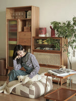 Elegant Metal and Oak Serving Cart with Copper Accents - Perfect for Entertaining hrn-5272