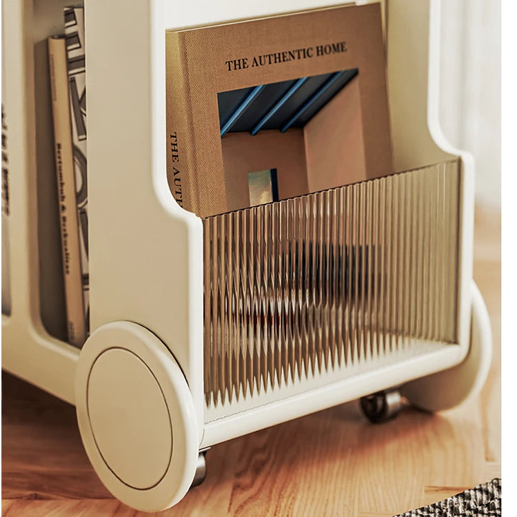 Elegant Solid Wood Tea Table with Ceramic Sintered Stone Top and Glass Shelving - Stylish Rolling Cart for Kitchen and Living Room Storage hrvr-5083