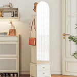 Elegant Solid Wood and Glass Full-Length Mirror – Stylish Multi-Layer Board Design for Home Décor hrvr-5085