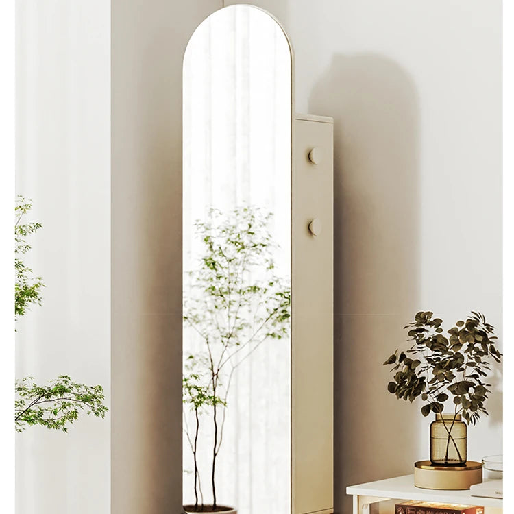 Elegant Solid Wood and Glass Full-Length Mirror – Stylish Multi-Layer Board Design for Home Décor hrvr-5085