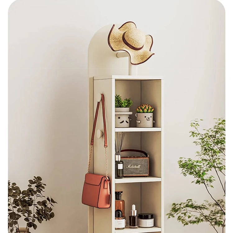 Elegant Solid Wood and Glass Full-Length Mirror – Stylish Multi-Layer Board Design for Home Décor hrvr-5085