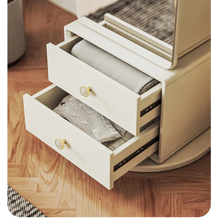 Elegant Solid Wood and Glass Full-Length Mirror – Stylish Multi-Layer Board Design for Home Décor hrvr-5085