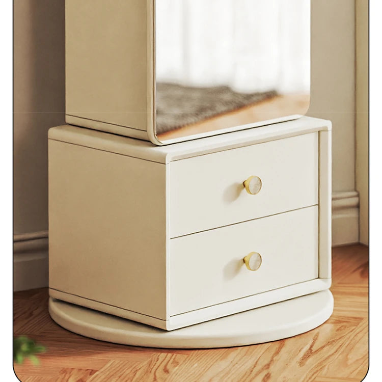 Elegant Solid Wood and Glass Full-Length Mirror – Stylish Multi-Layer Board Design for Home Décor hrvr-5085