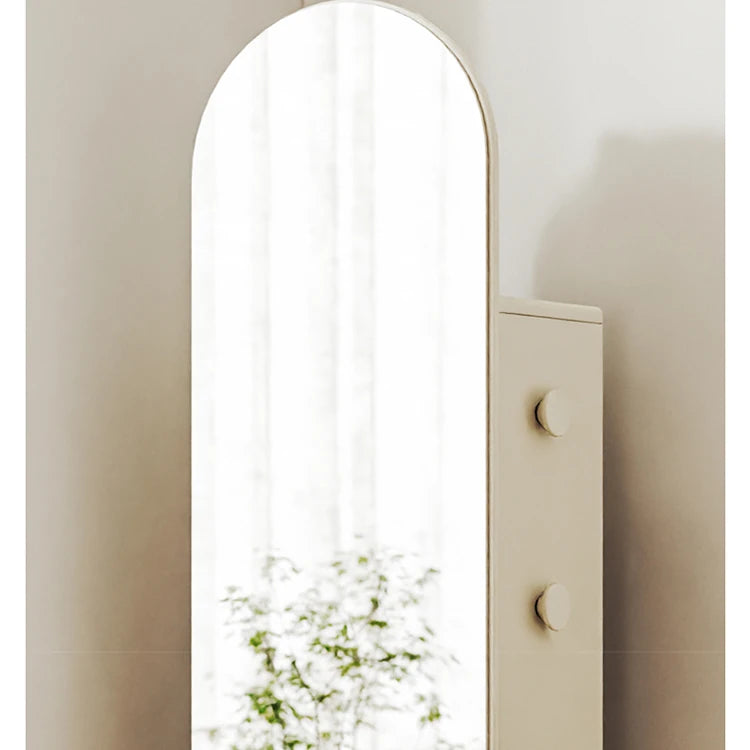 Elegant Solid Wood and Glass Full-Length Mirror – Stylish Multi-Layer Board Design for Home Décor hrvr-5085