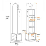 Elegant Solid Wood and Glass Full-Length Mirror – Stylish Multi-Layer Board Design for Home Décor hrvr-5085