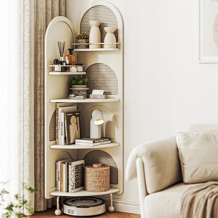 Stylish Solid Wood Rattan Weaving Cabinet - Elegant Curved Design for Modern Living Spaces hrvr-5086